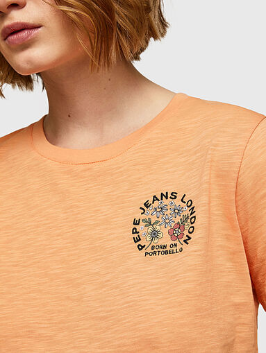 ONIX orange T-shirt with contrasting print - 5
