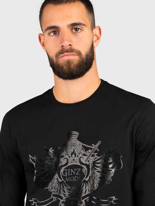 Long sleeve T-shirt in black  - 3
