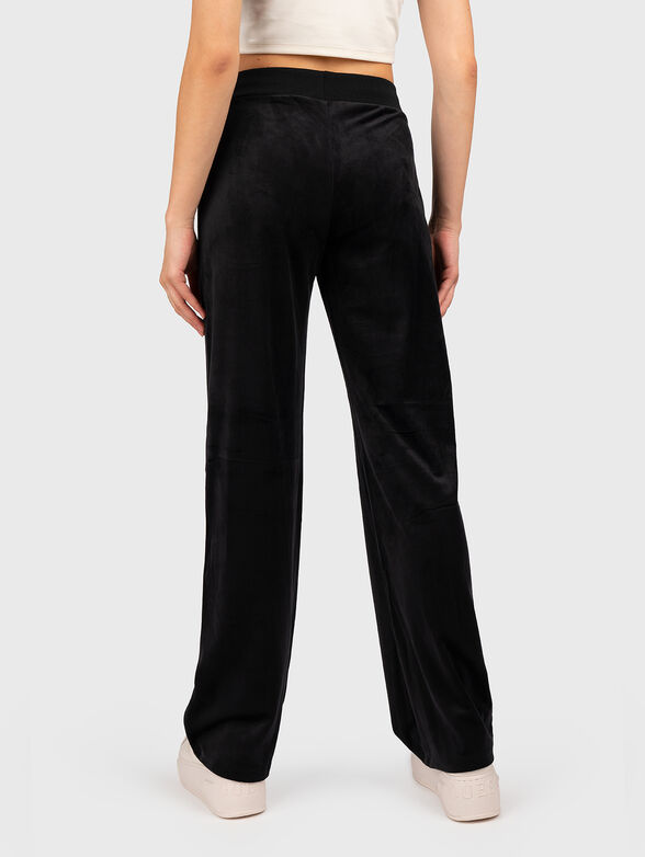 Velvet sports trousers in black color - 2