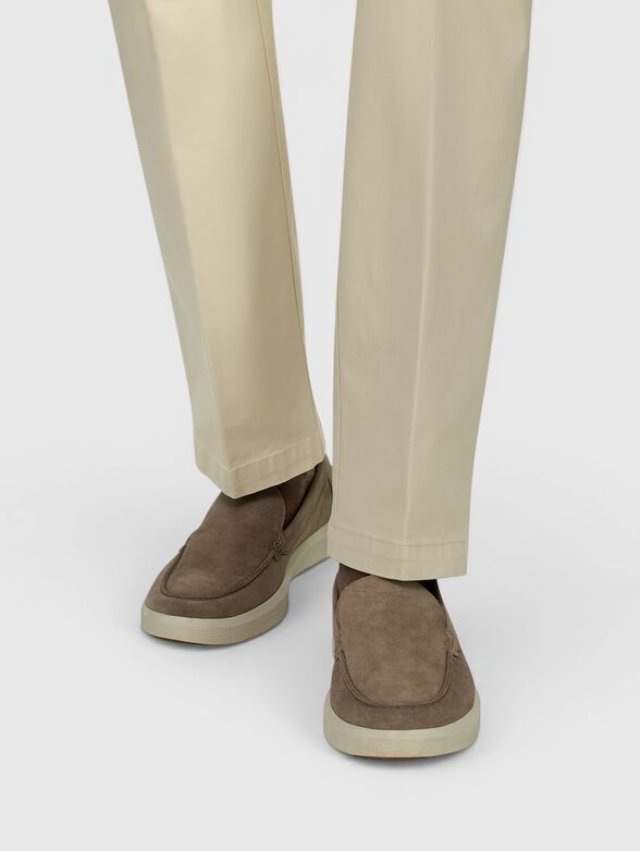 Beige suede loafers - 2