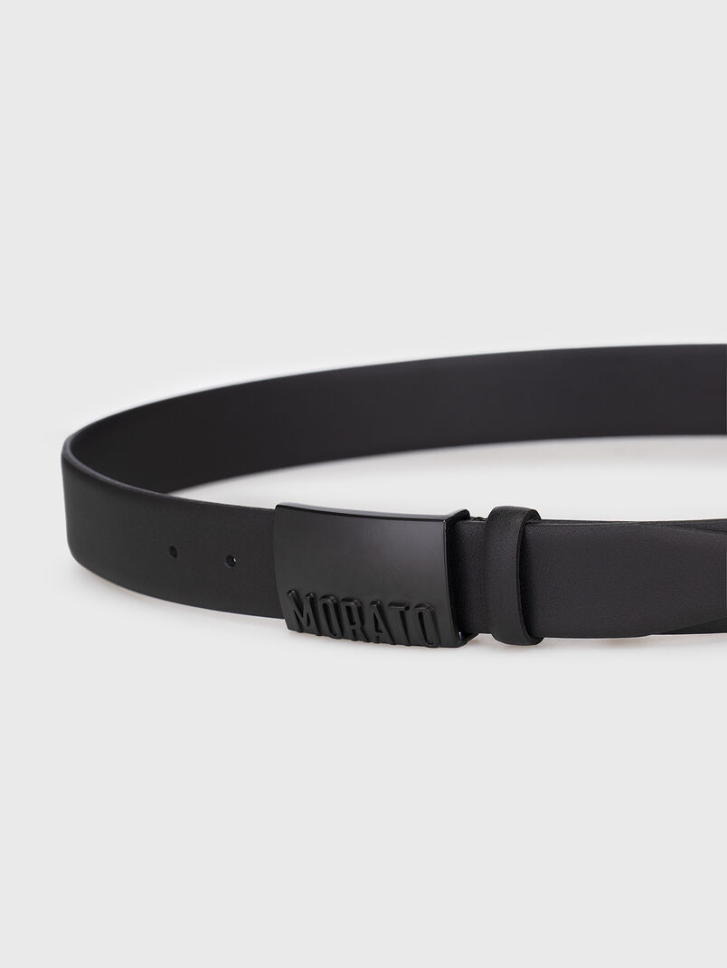 Leather belt with embossed logo - 3