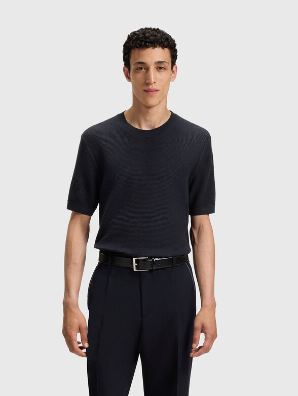 Knitted sweater with short sleeves - 1