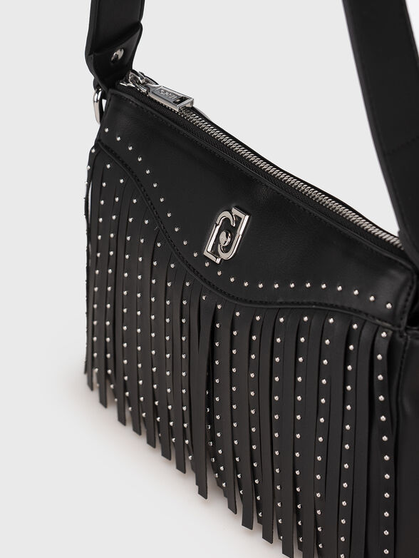 Black bag with fringe detail  - 3