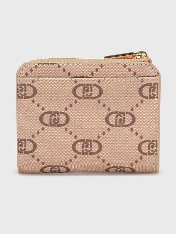 Beige wallet with monogram print - 2