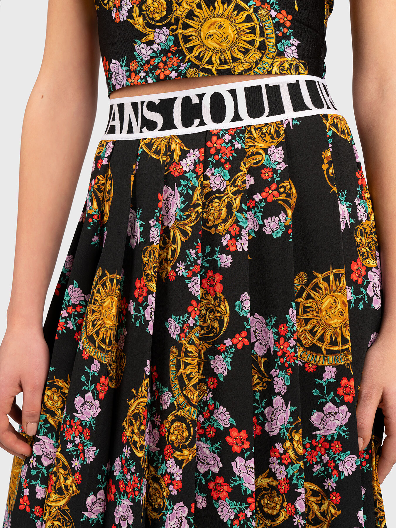 Skirt with floral print brand VERSACE JEANS COUTURE