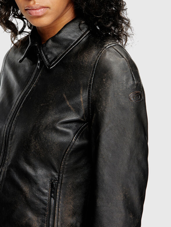 L-EGRAD leather jacket with classic collar - 4