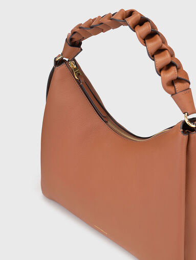 Big leathe leather bag with accent handle - 4