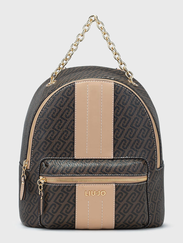 Backpack with monogram logo print - 1