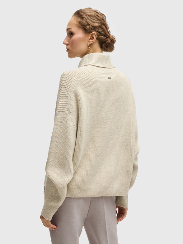 Wool sweater with polo collar - 3