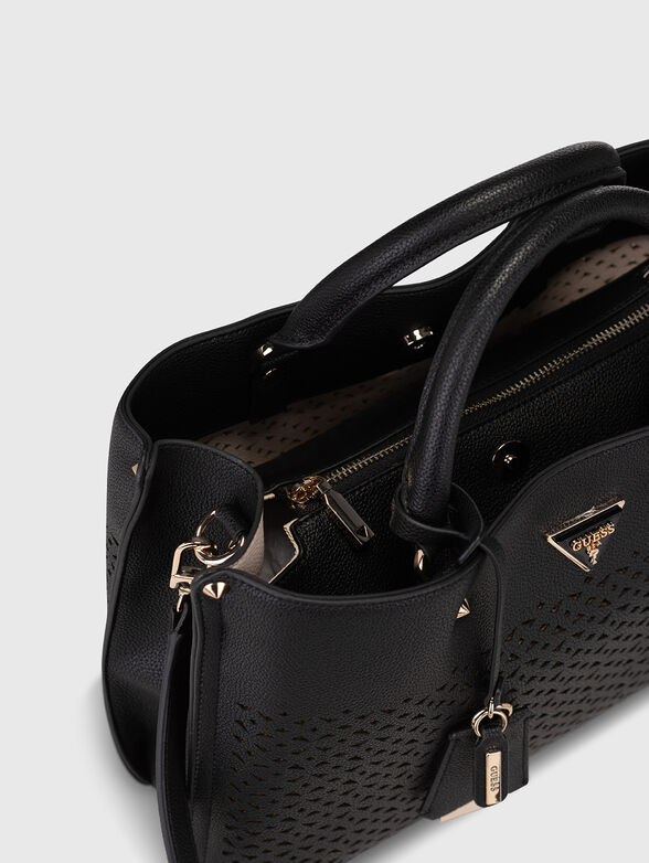 MERIDIAN black tote with with laser cutting - 6