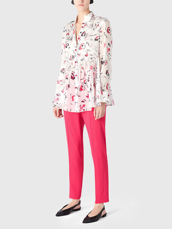 Silk shirt with art print - 2