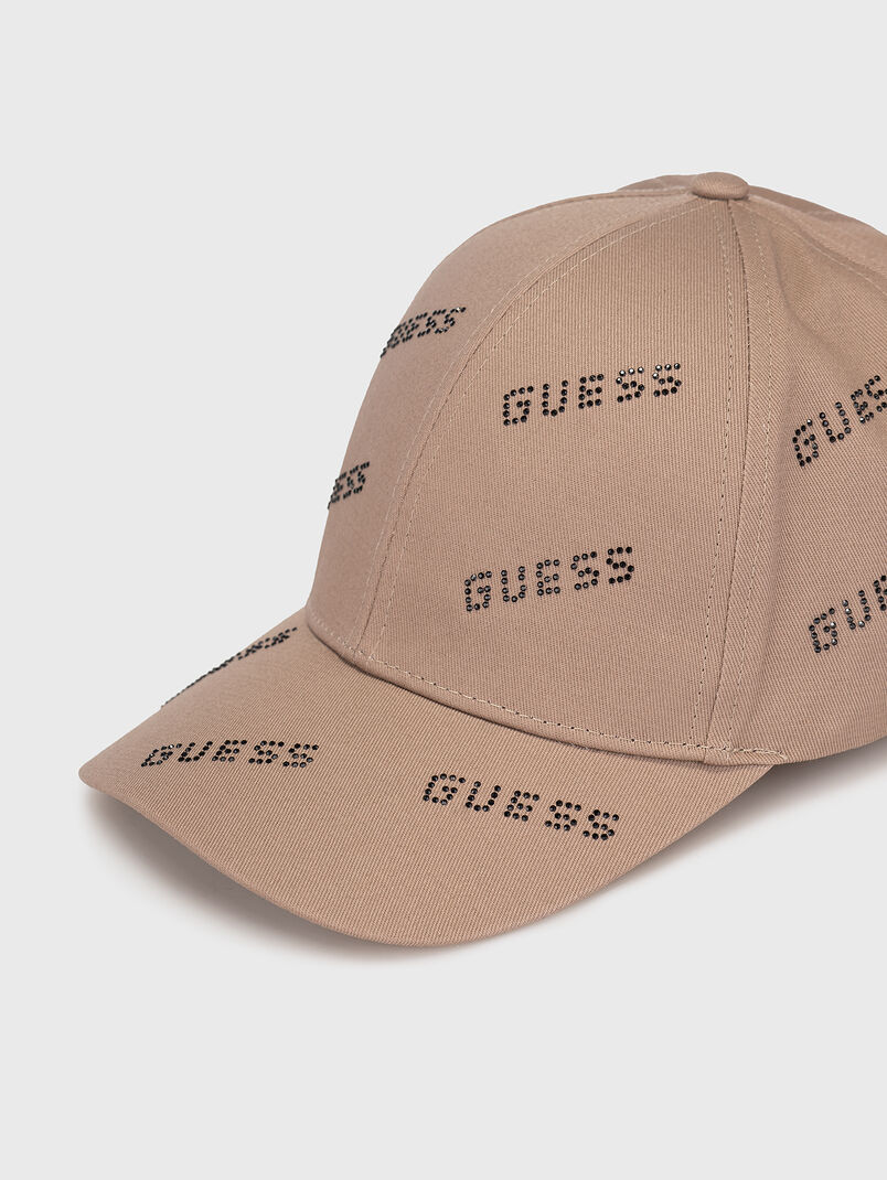Beige baseball cap with logo motifs - 3