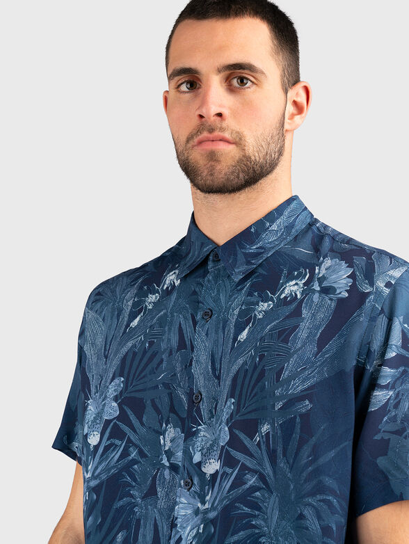 RAYON tropical print shirt - 4