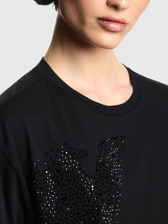 Black cotton t-shirt - 3
