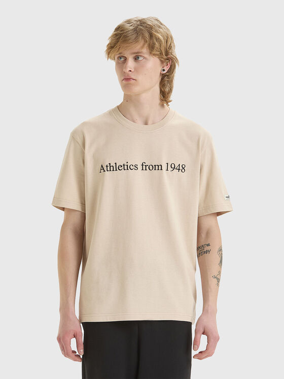 LEGACY unisex beige T-shirt with contrast inscription - 1