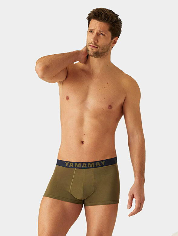 FASHION COLOR Black cotton trunks - 1