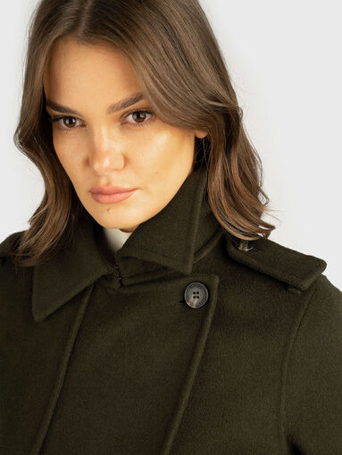 Wool coat with waist belt  - 3