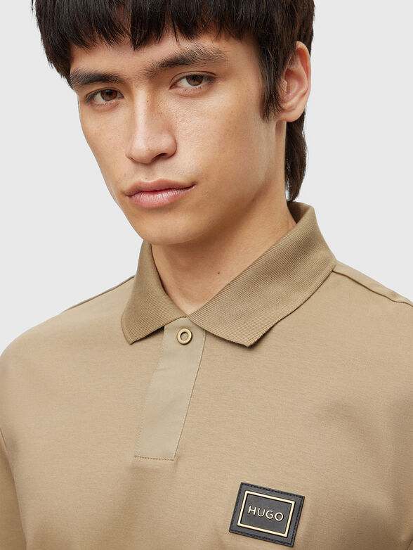 DAGROS beige polo shirt with logo detail - 4
