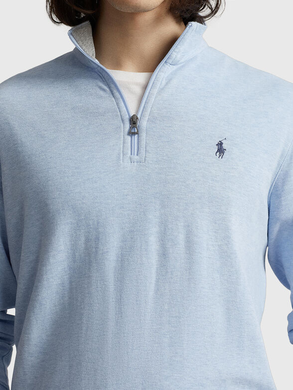 Blue sweater with zip  - 4