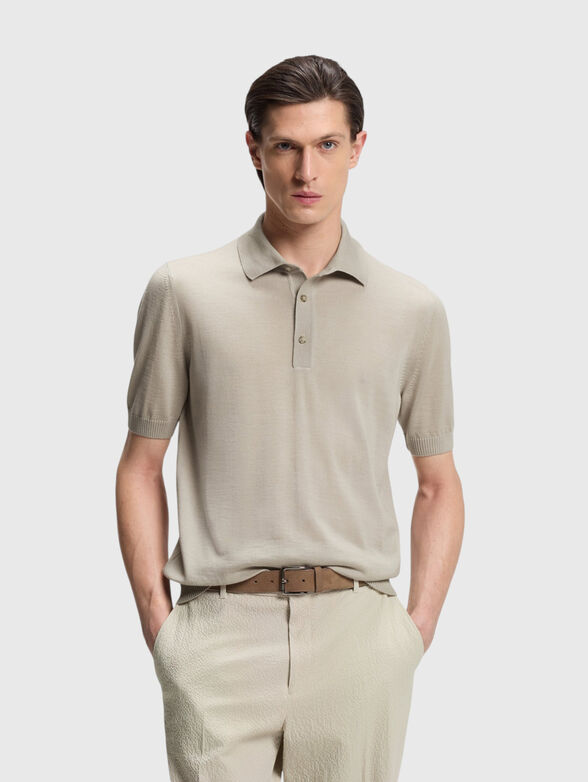 Knit polo in virgin wool - 1