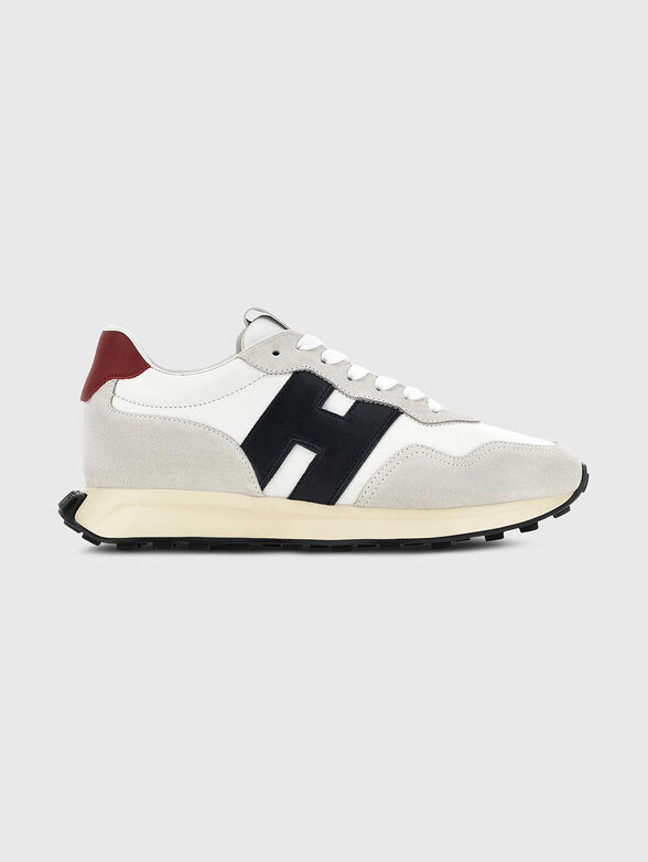 Suede and leather sports shoes - 1