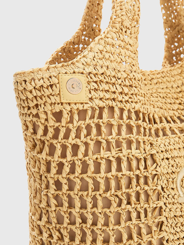 Raffia bag with logo detail - 4