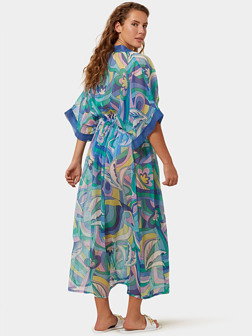 ITALIAN LIDO beach kimono with multicolor print - 3
