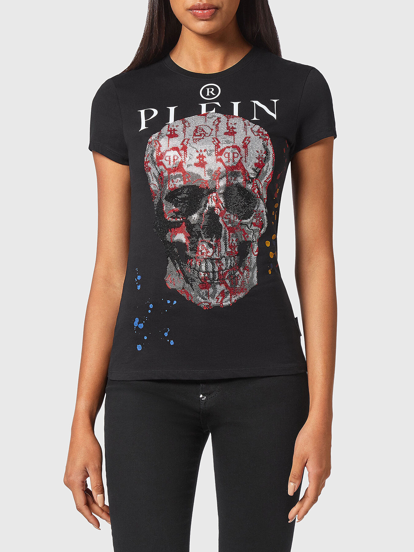 SEXY PURE T-shirt with accent applique brand PHILIPP PLEIN