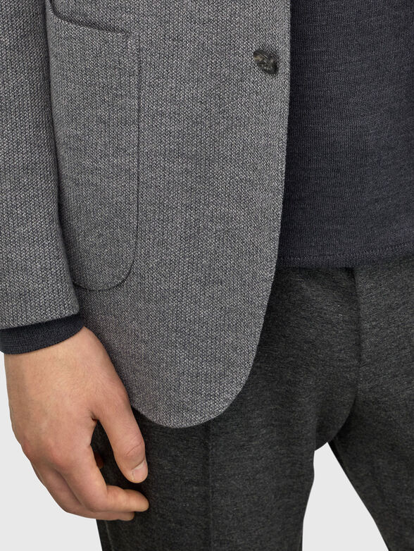 Cotton blend jacket in grey - 4