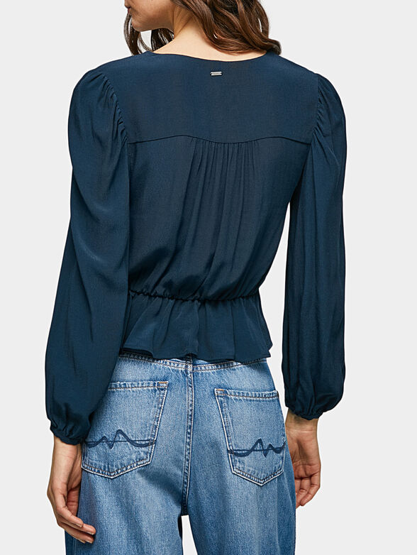 EDITA blue blouse with puff sleeve - 3