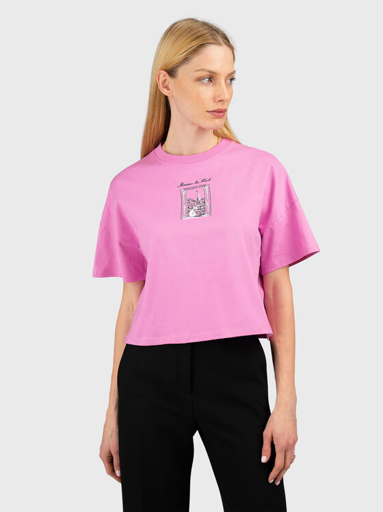 Скъсена тениска от памук - 1