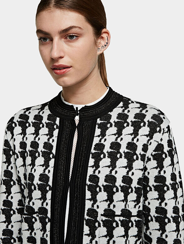 Jacquard cardigan with monogram print - 2