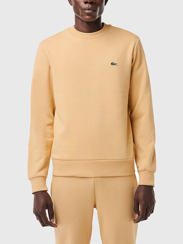 Cotton sweatshirt with logo in green - 1