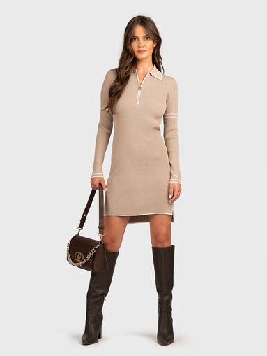 Dress with polo collar and zipper - 5