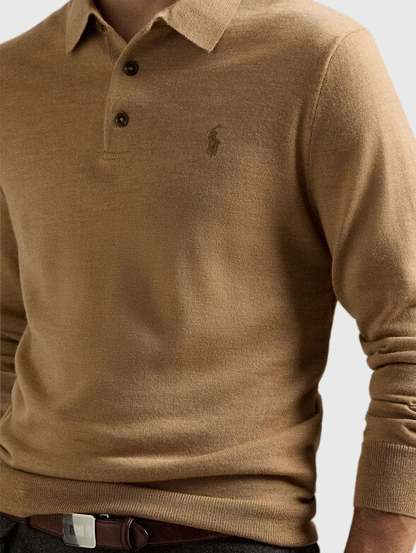 Wool sweater with classic collar - 4