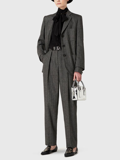 High-waisted wool blend trousers - 4