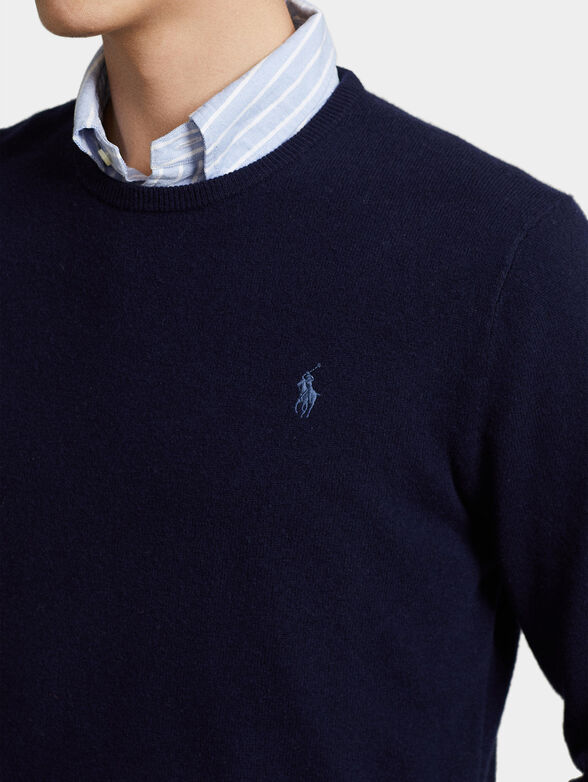 Wool sweater with logo embroidery - 3