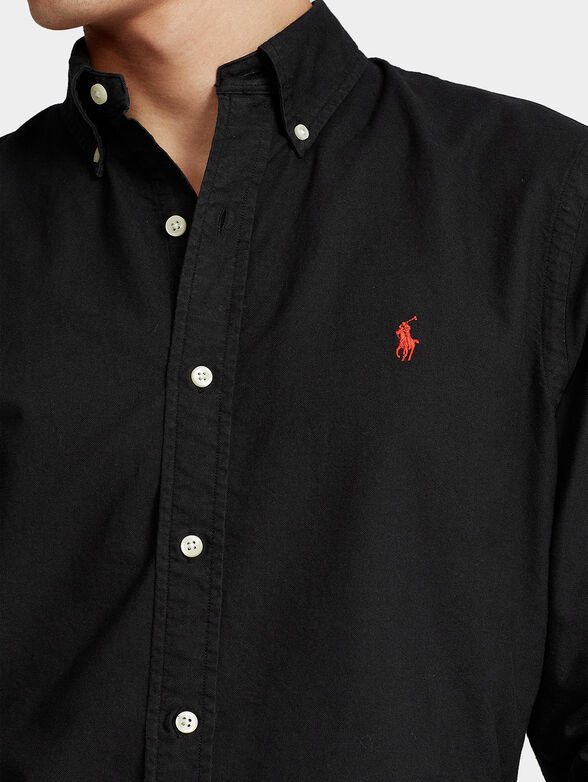 Black cotton shirt with logo - 3