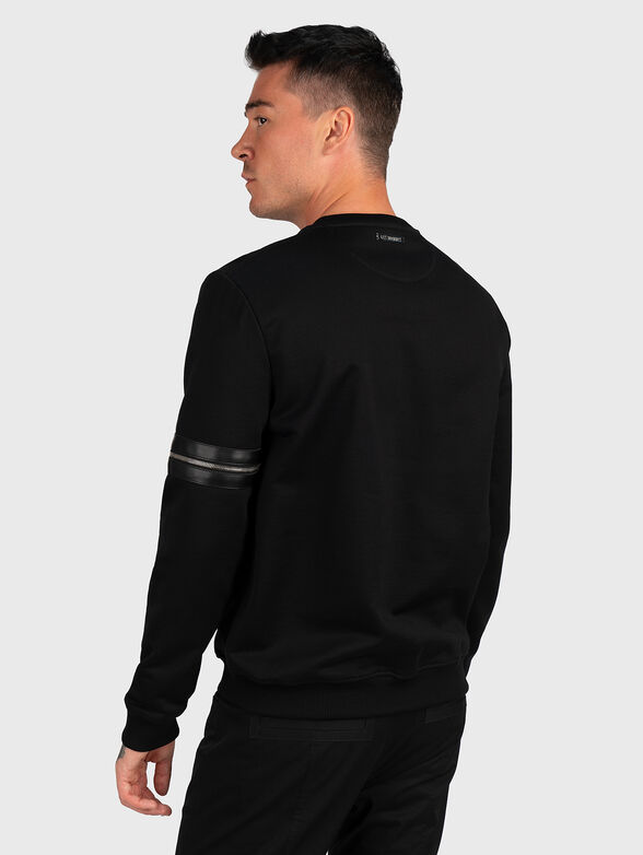 Black sweatshirt with decorative zippers - 3