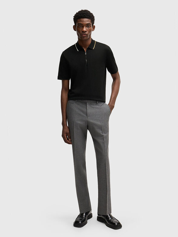 Cotton polo shirt with zip - 2