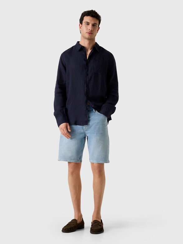 Light blue denim shorts - 4