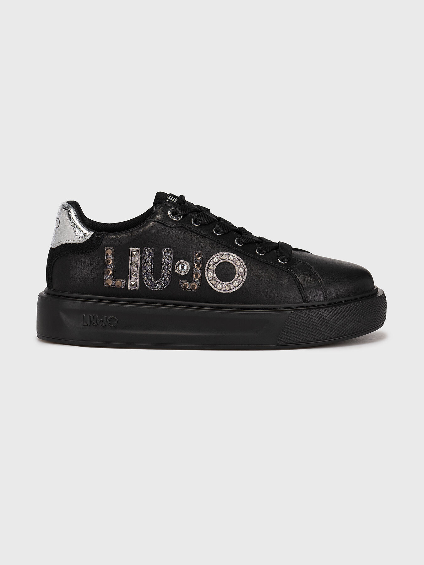 海外並行輸入正規品 KYLIE 10 leather sneakers with accent logo brand LIU JO テープ・マスキングテープ