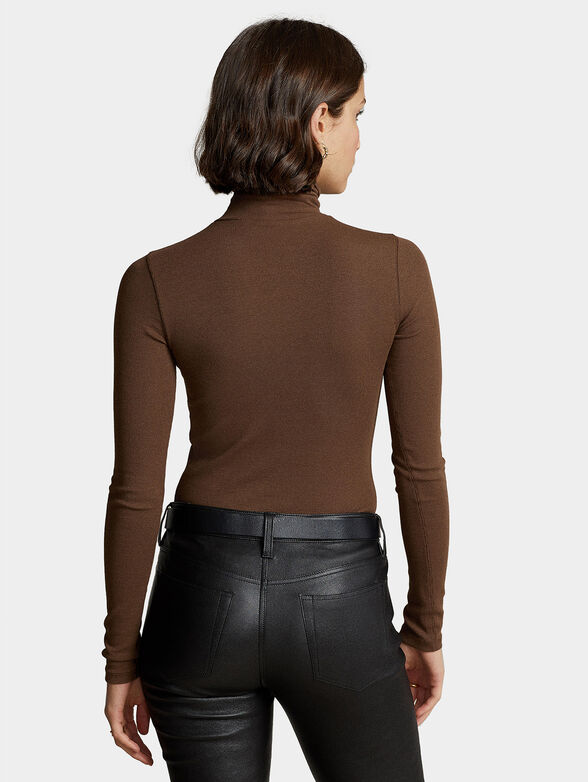Brown turtleneck sweater - 2