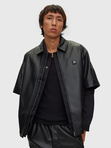 EMELLO eco leather shirt with zip   - 4