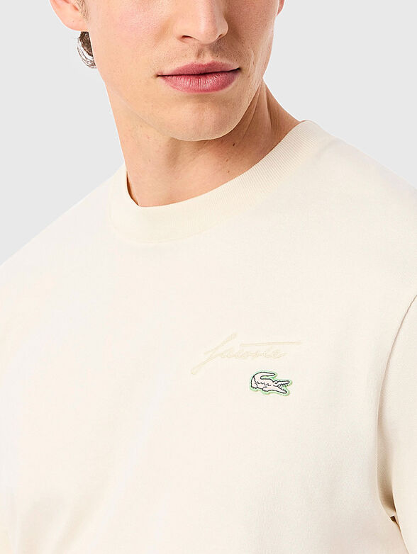 Cotton T-shirt with logo embroidery - 4