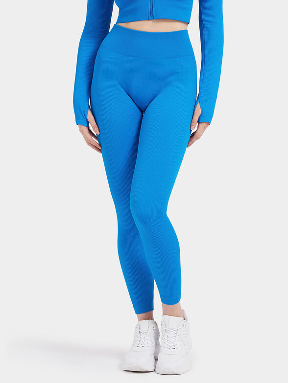 Sports leggings in blue color - 1