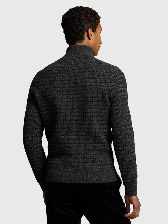 Gray woolen polo neck sweater - 3