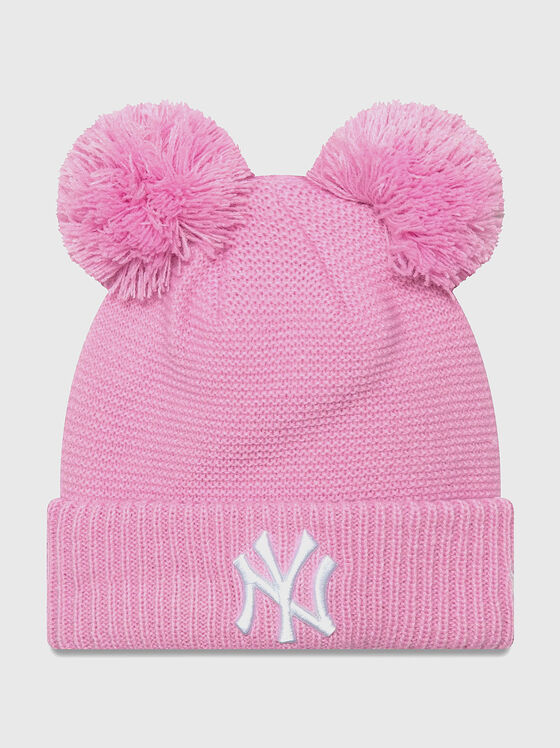 Pink knitted hat - 1