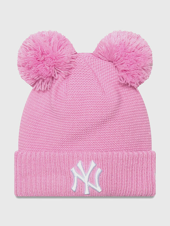 Pink knitted hat - 1