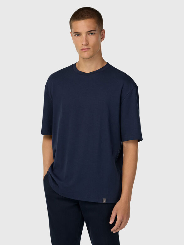 Dark blue T-shirt with logo detail - 1